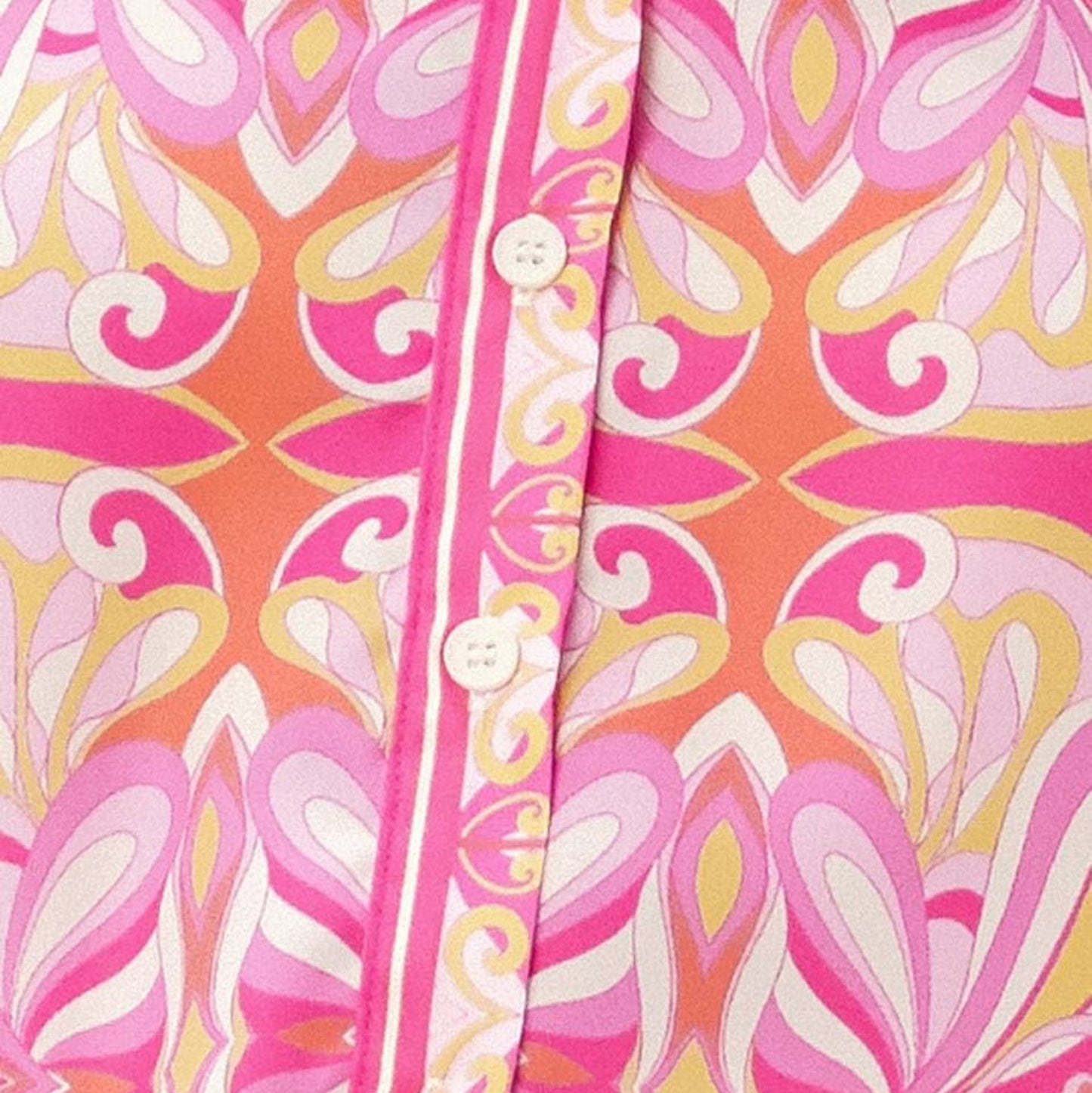 A Mixed Print Collared Blouse
