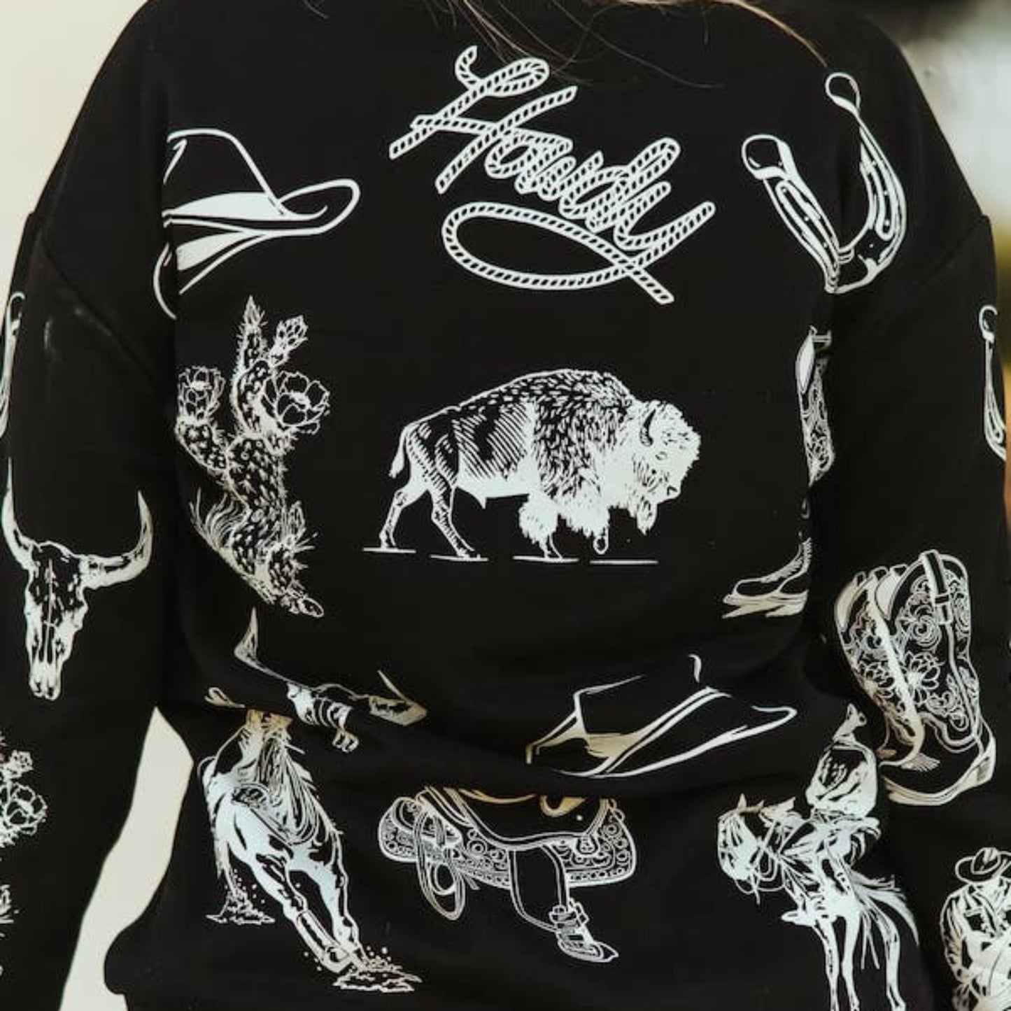 Black Lucky & Blessed Western Sweatshirt