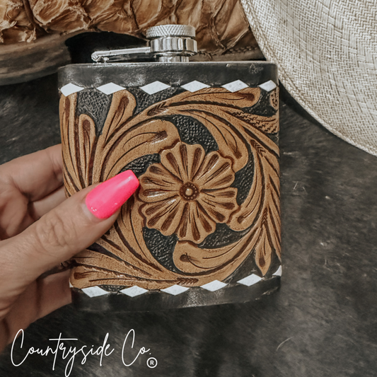 Legend Leather Flask Stainless Steel Men & Women Gift