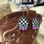 Punchy Cowgirl Checkered Earrings