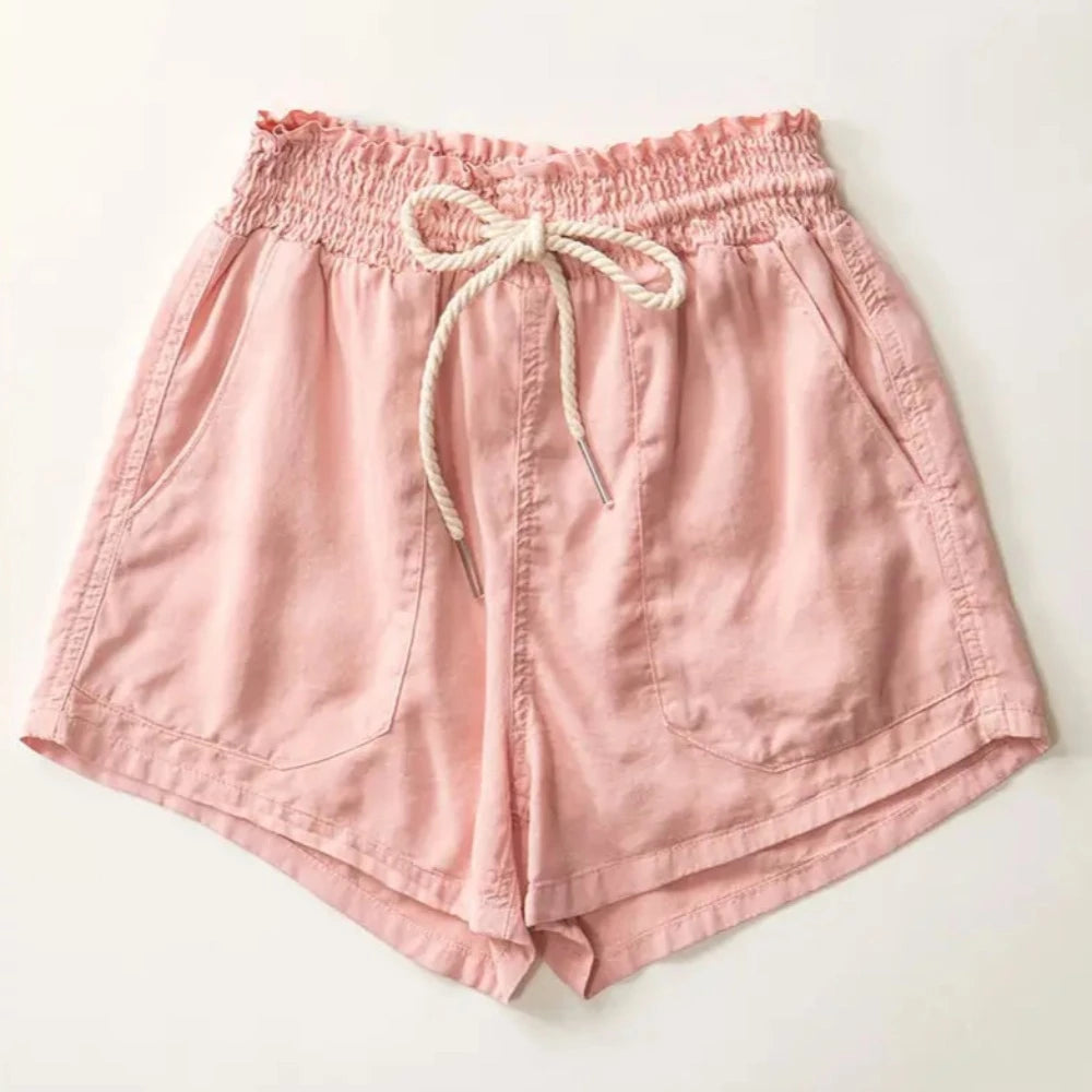 Rope Drawstring Tencel Summer Shorts