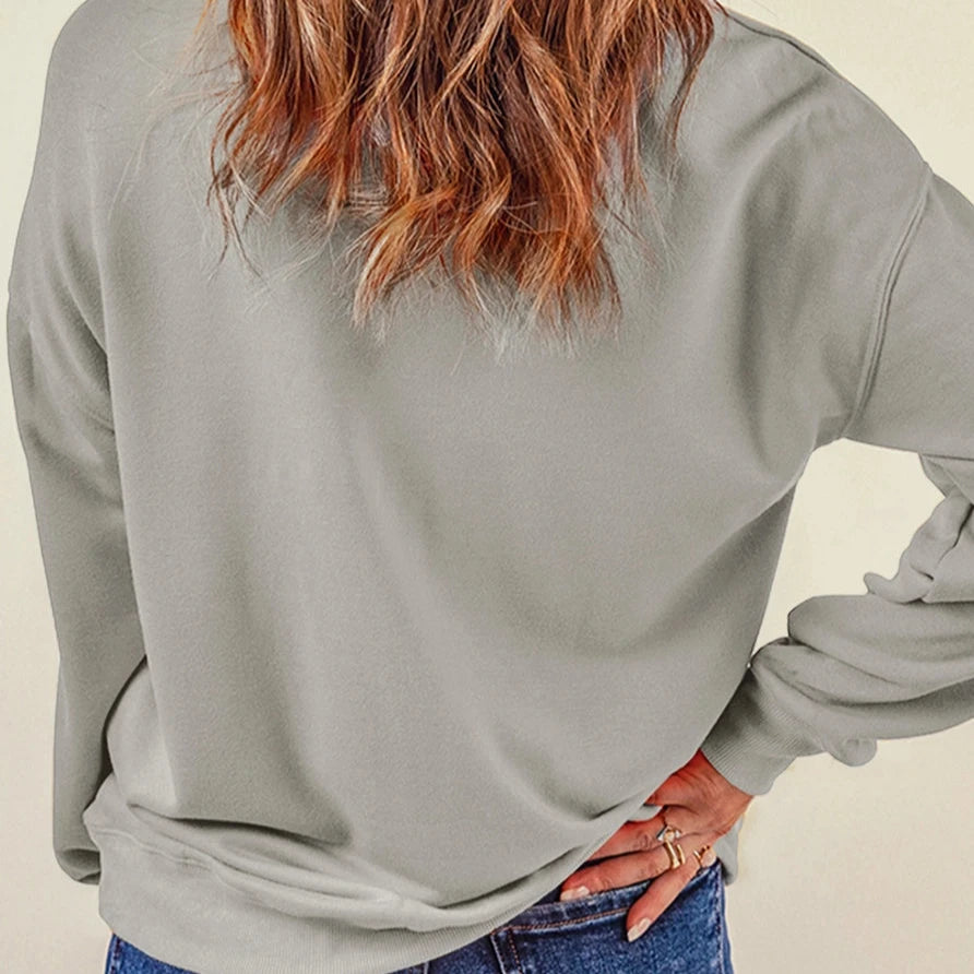 Game Day Sequin Graphic Drop Shoulder Sweatshirt