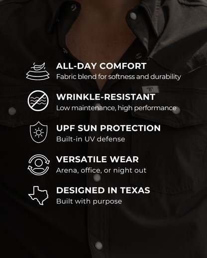 CORE - MEN'S KHAKI LONG SLEEVE PEARL SNAP SHIRT