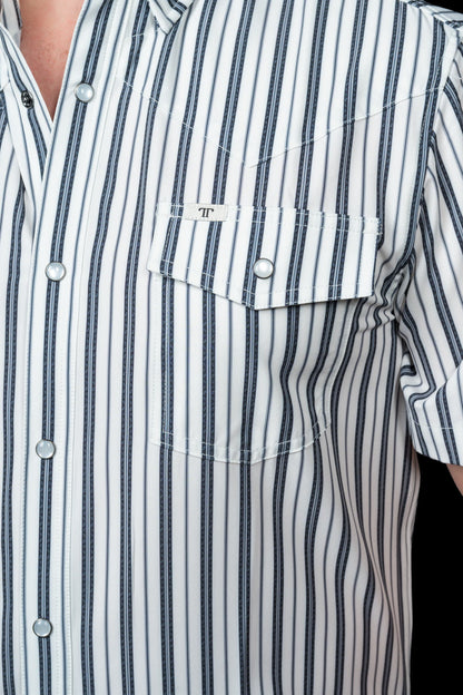 THE JACK SHORT SLEEVE PEARL SNAP SHIRT IN BLACK